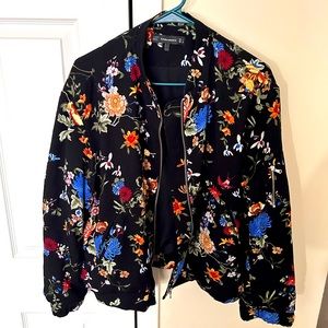 Floral printed Zara bomber jacket.